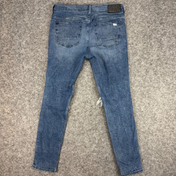 PacSun Stacked Skinny Distressed Blue Jeans Mens Size 32x30 - Picture 3 of 12